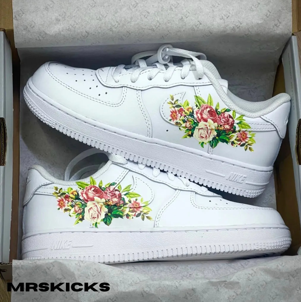 Flexible Sole Mind Ease Custom Floral Airforce 1