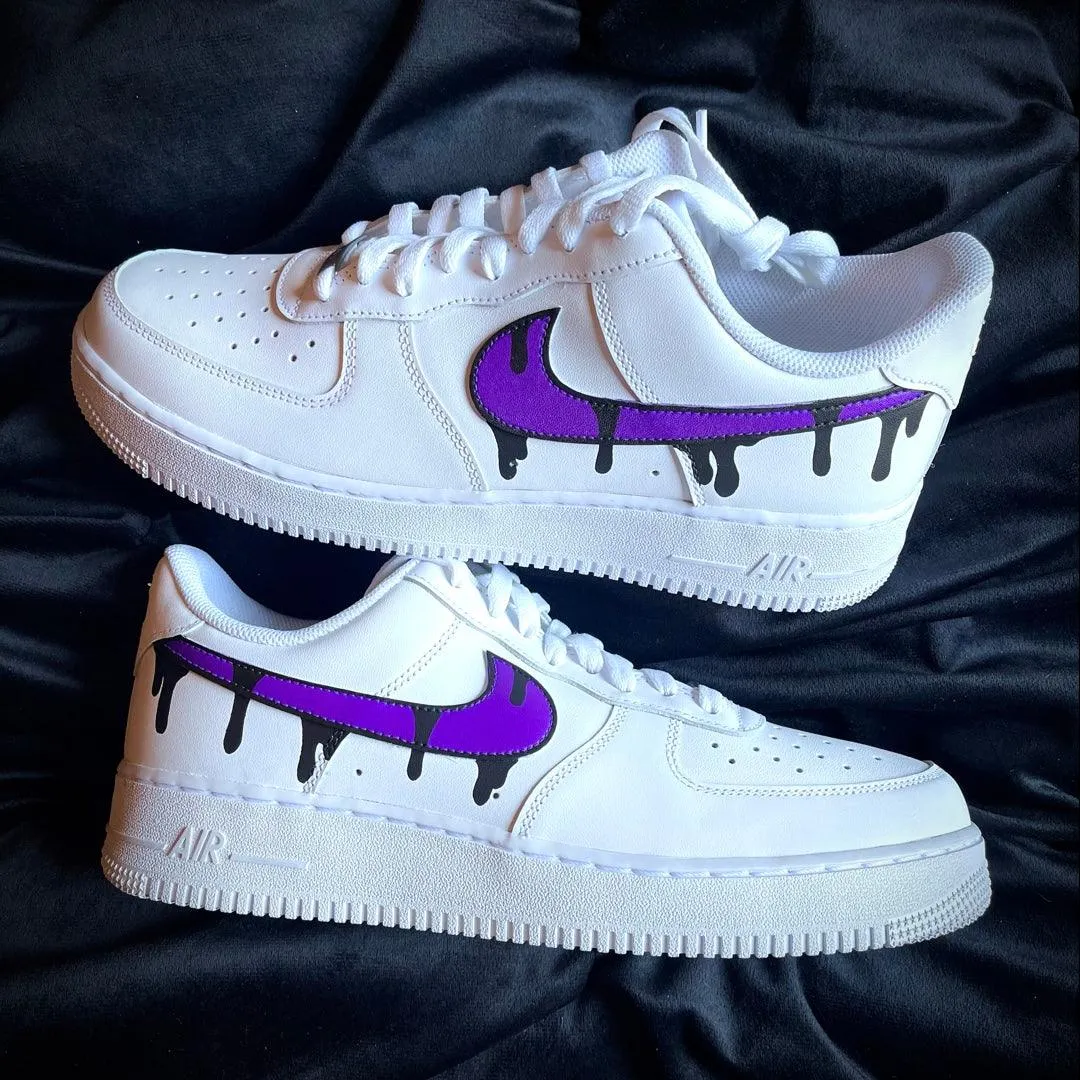 Leg Slim Shiny Tone Custom Purple Drip Airforce 1