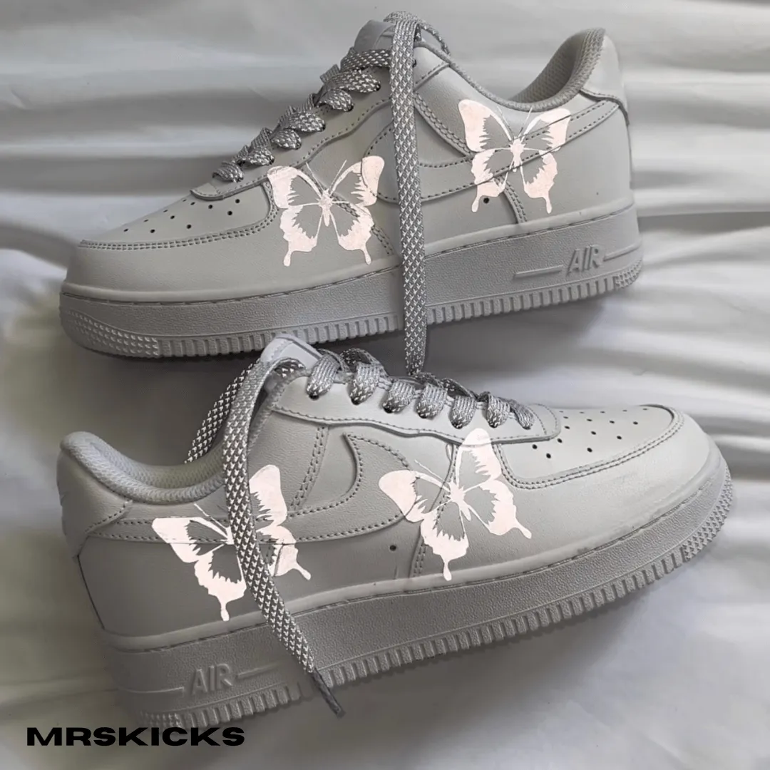 Arch support Foot Glow Custom Reflective Butterfly Airforce 1