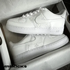 Custom White Lv Airforce 1 Comfort Flex Cushioned heel