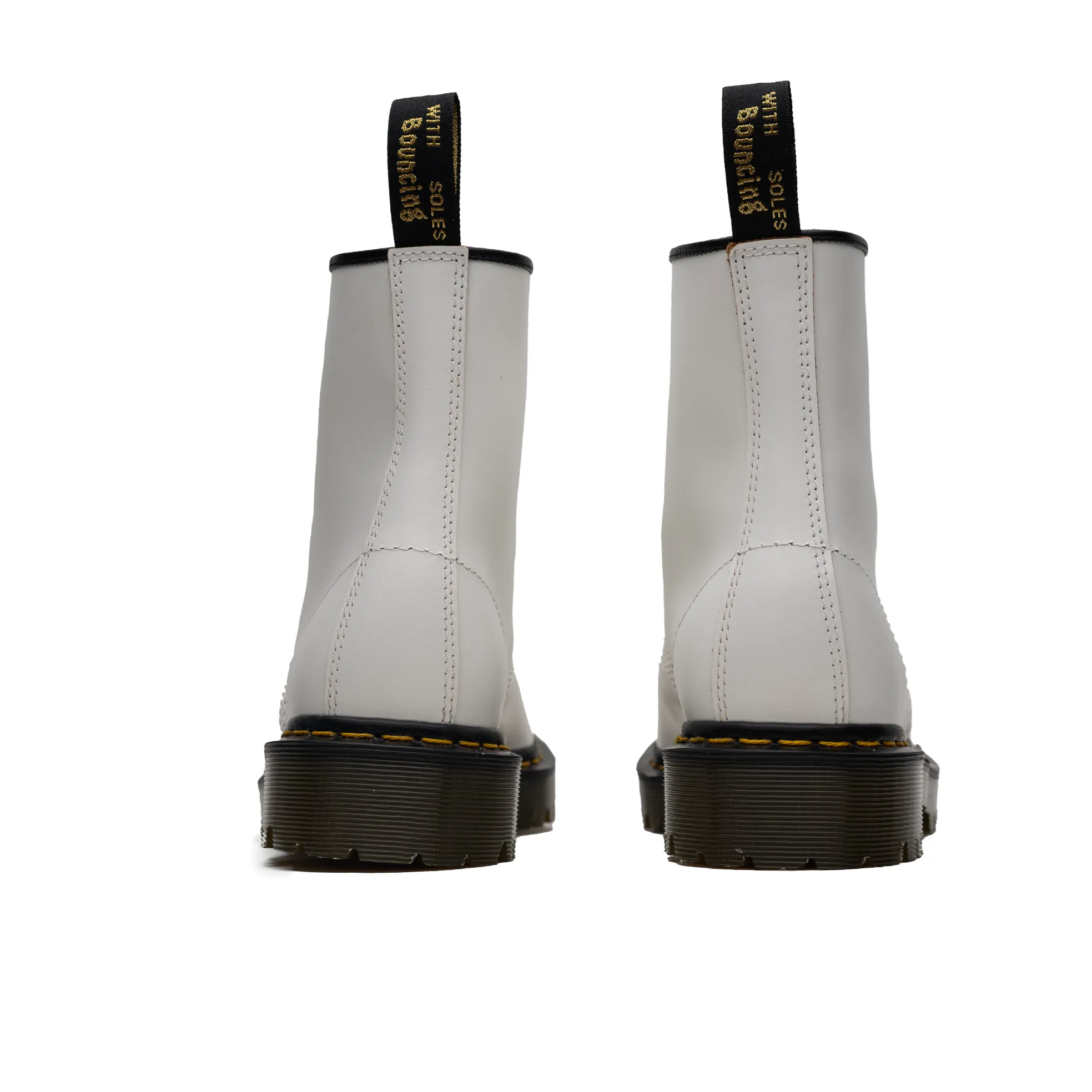 Rugged Built Comfort Seeker High Traction Rough Terrain Dr. Martens 1460 Bex Toe Cap - White Quilon