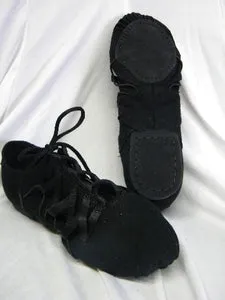 Best Seller Metal Edge Dream -- Canvas Split Sole Jazz Shoe, Suede Sole -- Black