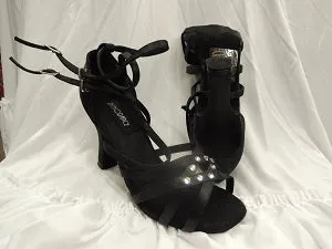 3.38" Afton -- Flare Heel Latin Sandal Torsion control Clean Step