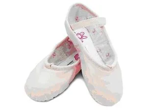 Economy Bunnyhop -- Children's Leather Full Sole Ballet -- Pink Red Glow Dad Style