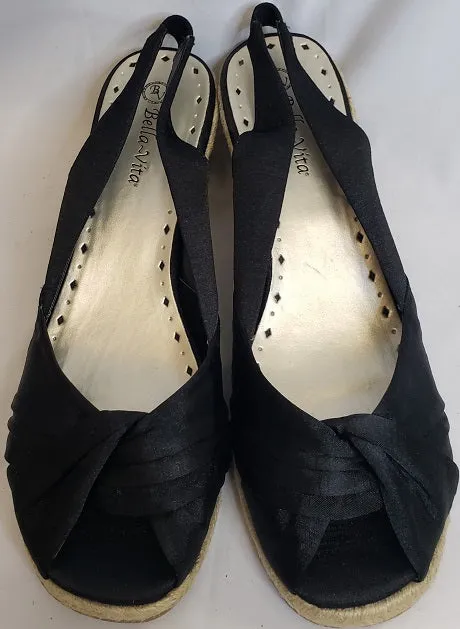 Everywhere Fit 2.5" Meadow -- Women's Wedge Sling Sandal -- Black Satin