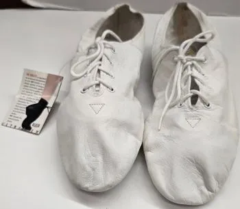 Zip Up Star Shine Kelly -- Split Sole Jazz Shoe, Suede Sole Patch -- White