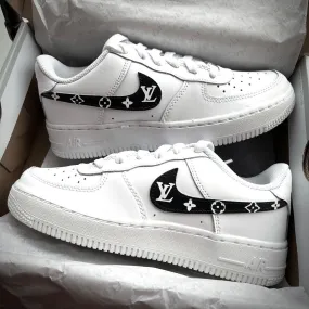 Custom Black Lv Airforce 1 Comfortable Design