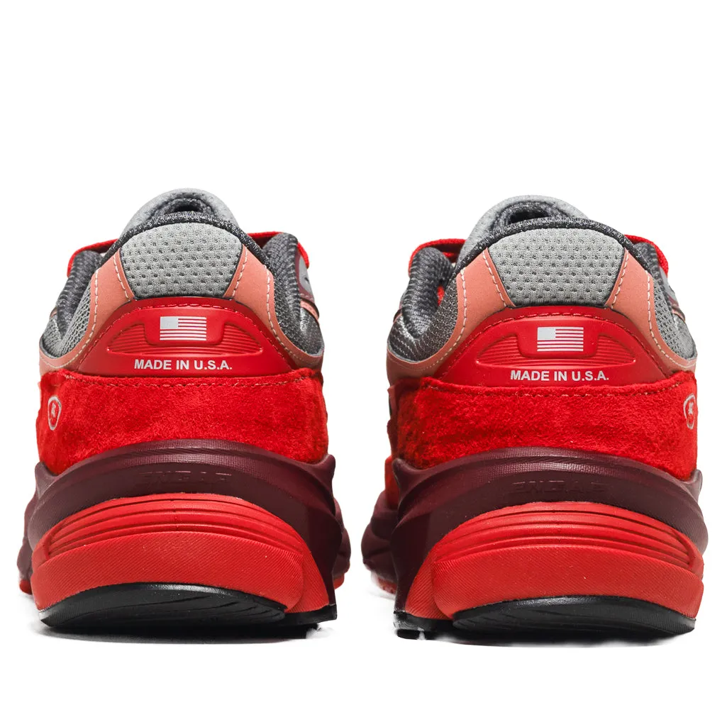 hook - and - loop closure shoes New Balance Made In USA 990v6 - Molten Lava/Monarch Burgundy