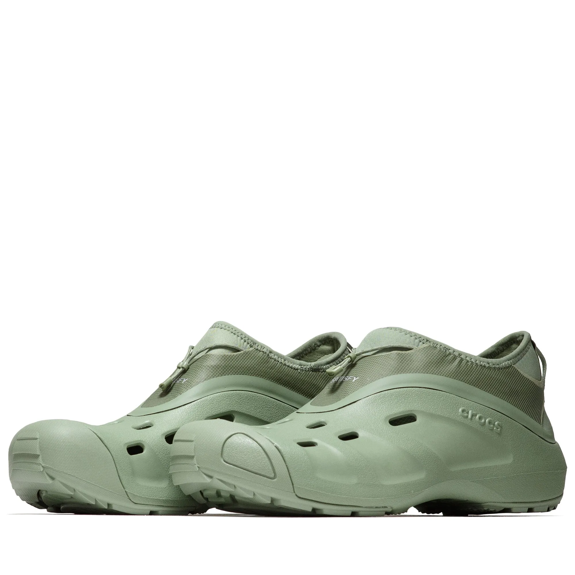 Satisfy x Crocs Quick Trail - Moss School Day Breathable Lining