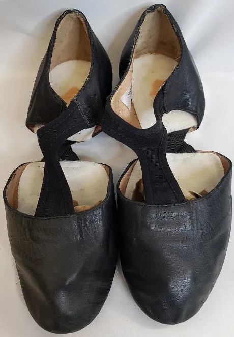 1" Grecian -- Elasto-Split Teaching Shoes -- Black Supportive Core Active People Silver Shine