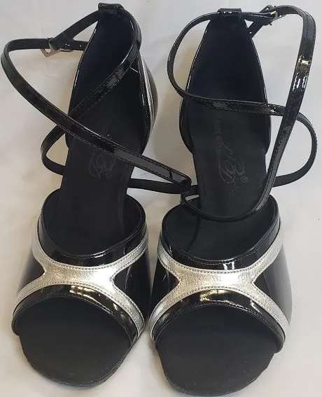 Business Mode Crystal Glow 3.38" Autumn -- Flare Heel Latin Sandal