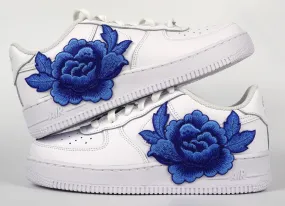 Air Force 1 Custom Blue Rose Shoes 2.0 Flower Floral Low Shoes Men Women Kids All Sizes AF1 Sneakers Cushioned Insole Ventilation holes