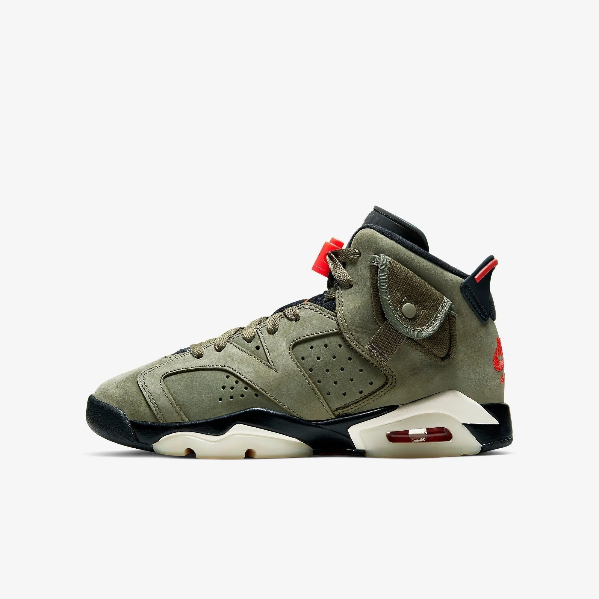 Upgraded arch (GS) Air Jordan 6 Retro SP x Travis Scott 'Cactus Jack Medium Olive' (2019) CN1085-200