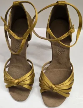 3.38" Alta -- Flare Heel Latin Sandal Bright Neon Comfort Flex