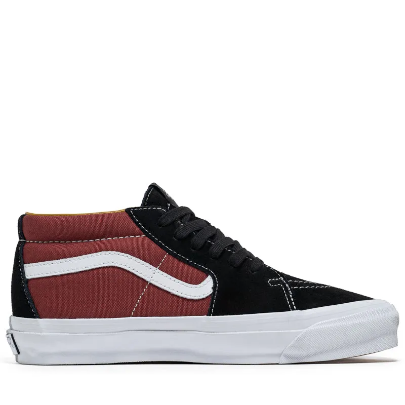 Block Walk Court Fast Vans Sk8-Mid Reissue 83 LX - Black/Russet Maroon