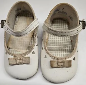 Rise -- Infant's Mary Jane Strap Shoe -- White Patent Elastic Sling