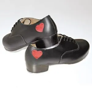 Dad Style Smooth ride Pam -- Women's Professional Tap Shoe with Hearts -- Black