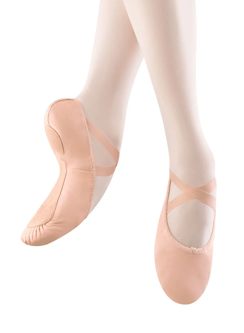 Silver Shine Articulation Leather --3/4 Split Sole Ballet Slipper -- Pink