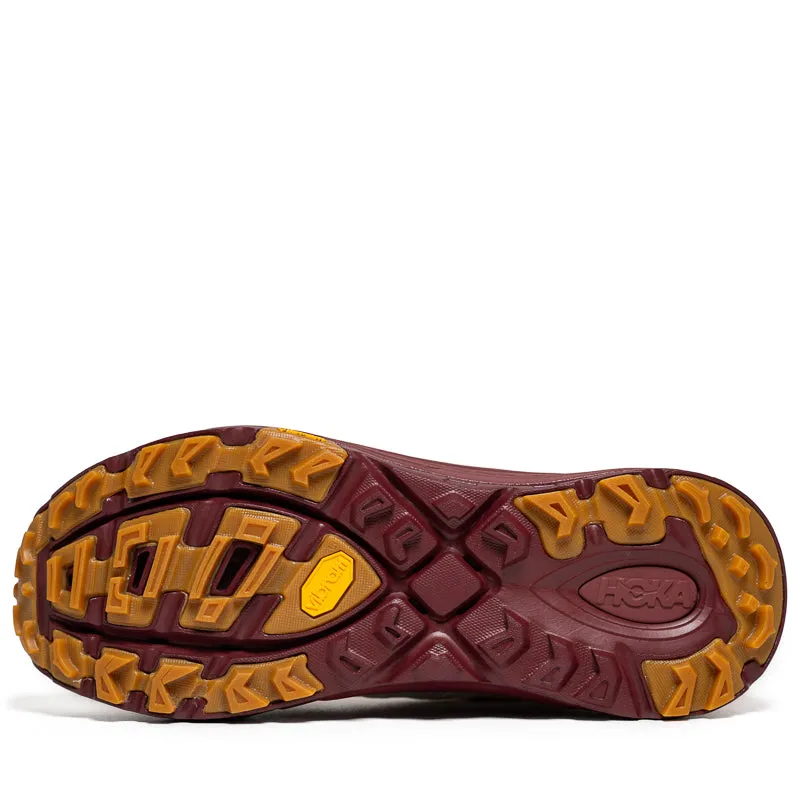 Hoka Mafate Three2 - Vanilla/Varsity Burgundy odor - resistant running option Elasticated Tongue