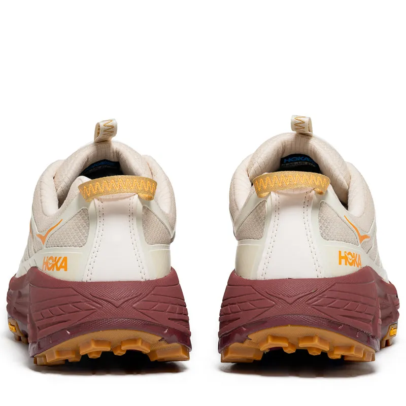 Hoka Mafate Three2 - Vanilla/Varsity Burgundy Soft midsoles Easy Slip   On