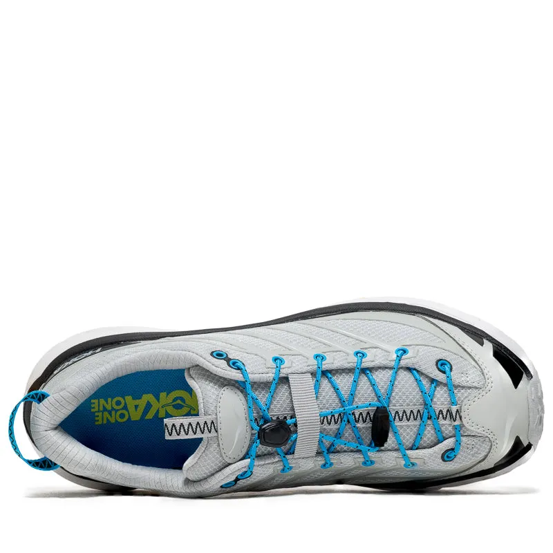 Hoka U Mafate Three2 - Stardust/Skyward Blue tapered shoes running in a martial arts studio shoes
