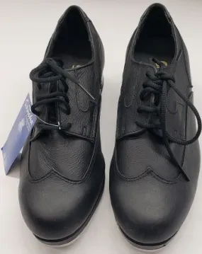 Wing-Tip -- Leather  Tap Shoe Oxford -- Black Firm Edge Leather