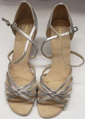 2" Susie -- Women's Latin Ballroom Sandal -- Silver All Day Road Trip Street Glow