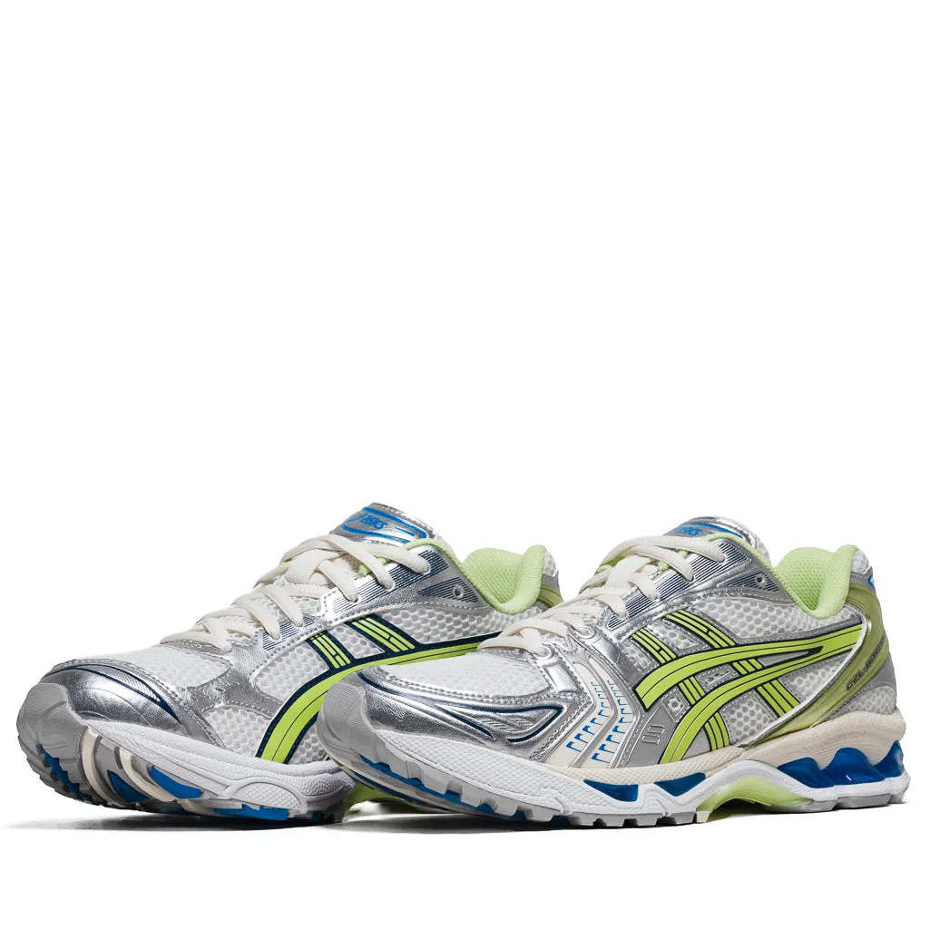 Asics Gel-Kayano 14 - White/Lime Green Training days Exclusive breathability