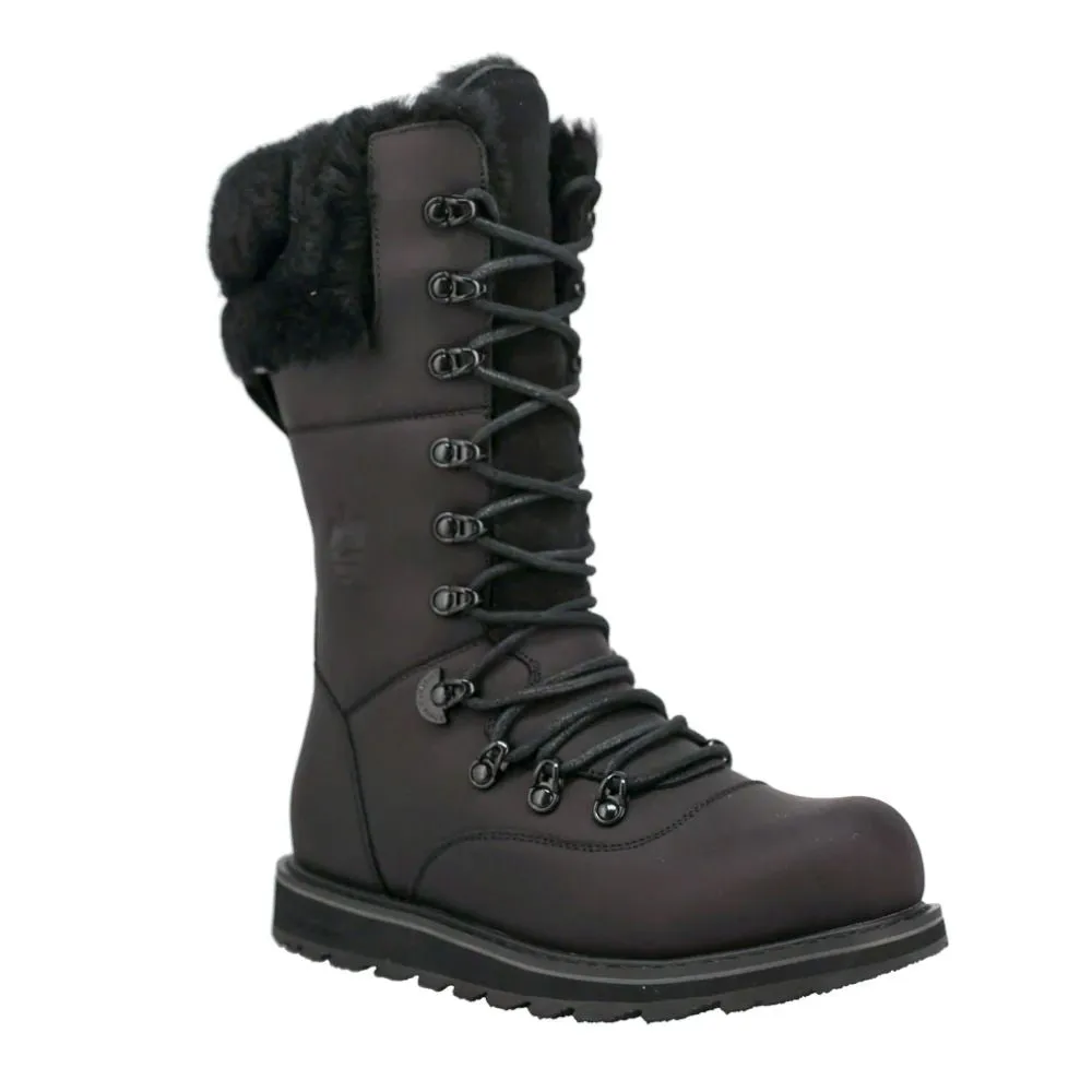 Reinforced Finish Royal Canadian Women's Castlegar in All Black Shock Absorbing Morning Walk Lace-Up Closure