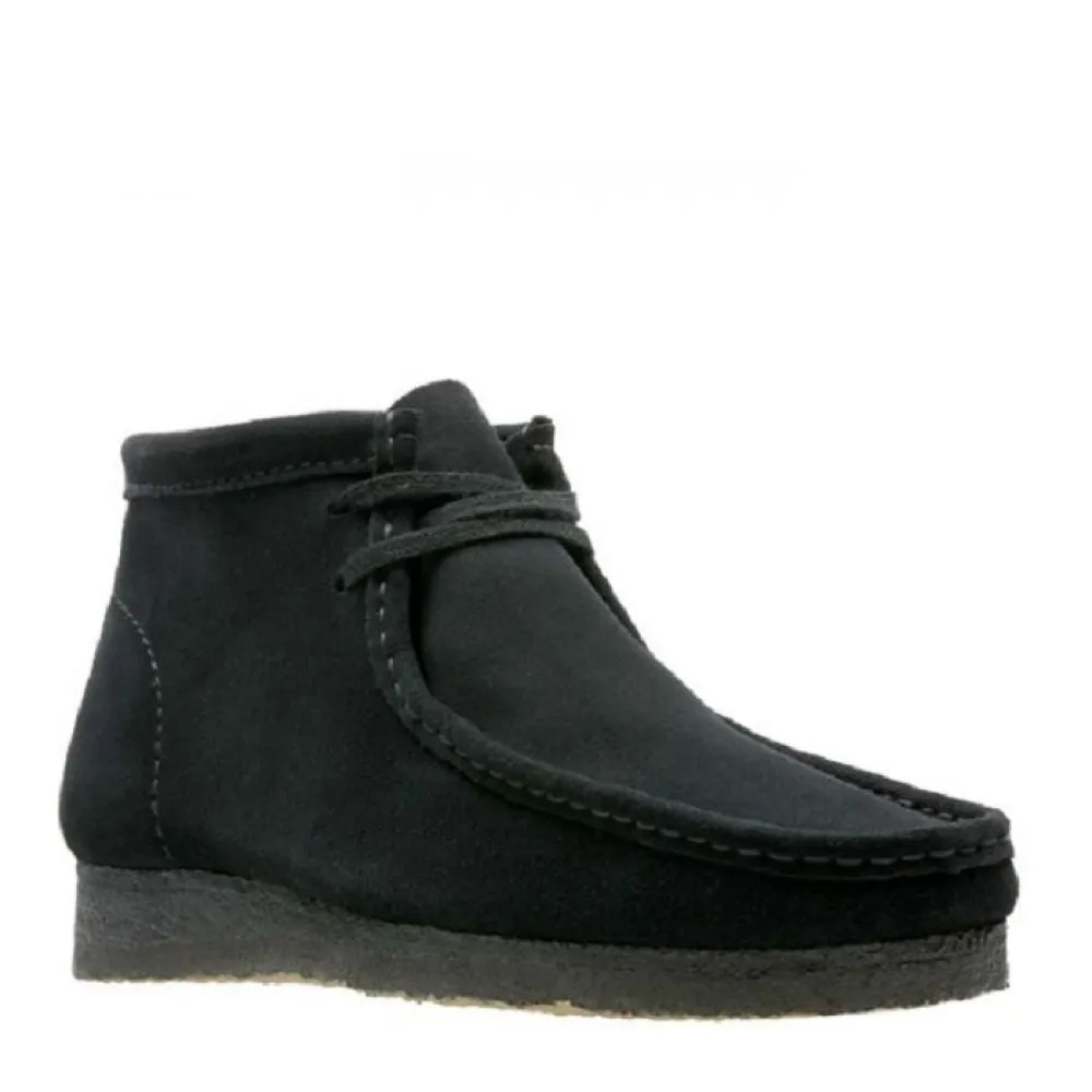 Comfortable Style Indoor Clarks Men's Wallabee Boot in Black Suede