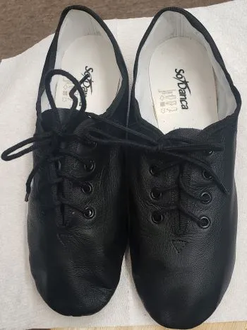 senior care Janis -- Unisex Split Sole Jazz Oxford -- Black