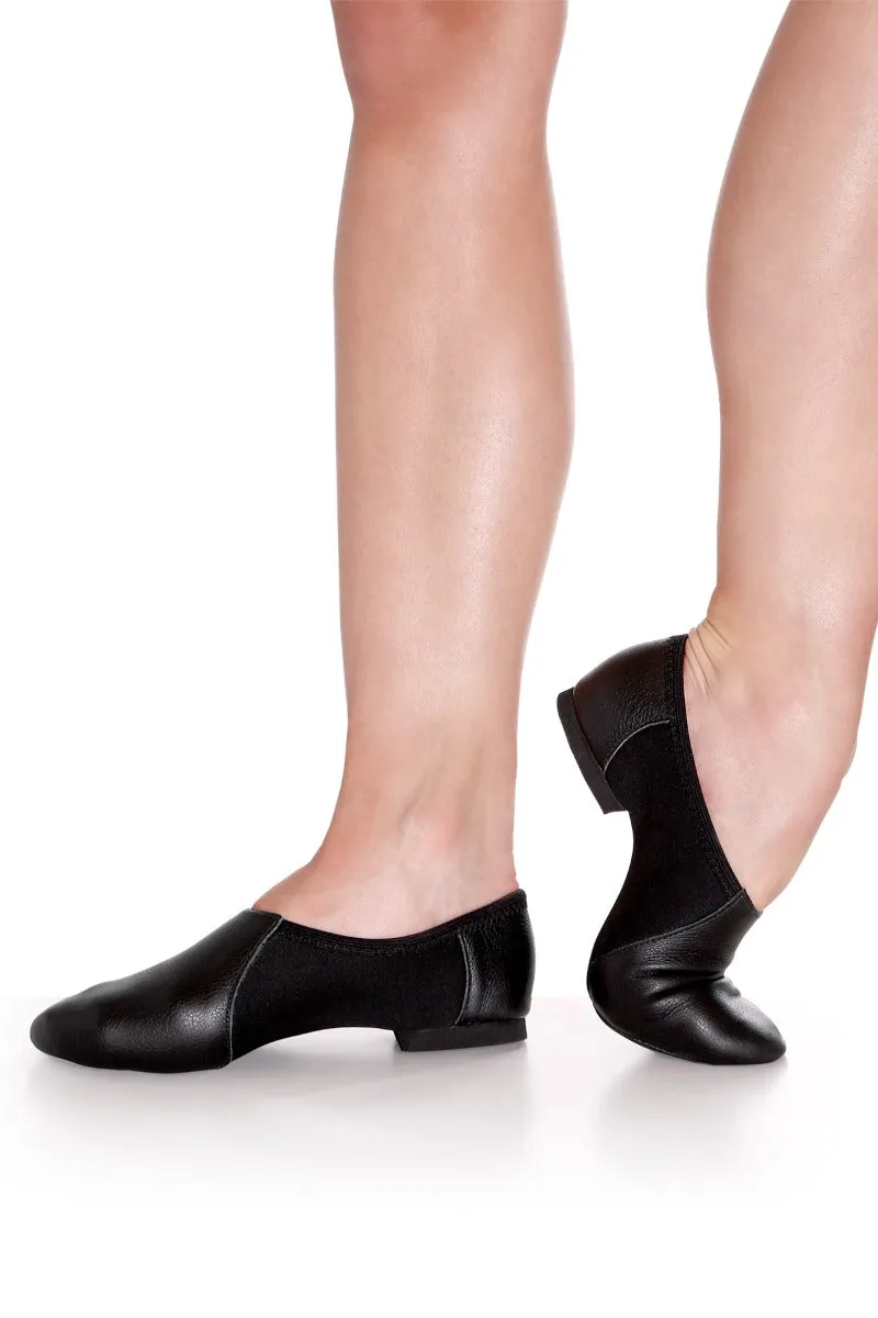 Jesse --  Leather Split Sole Jazz Shoe Slip-on -- Black Grace Walk