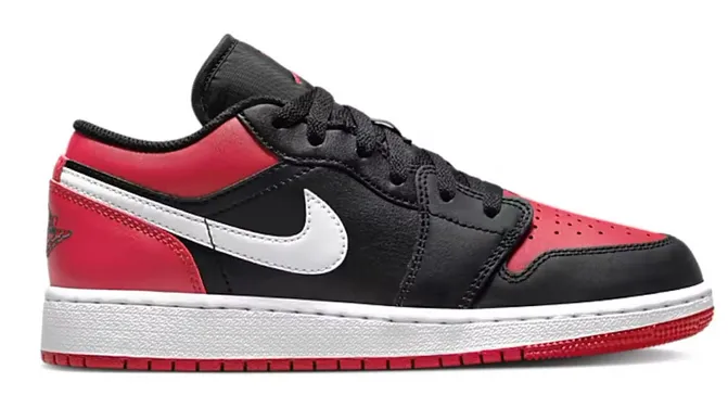 Picnic Easy Cushioned Base Busy Professionals Jordan 1 Low Alternate Bred Toe (GS)