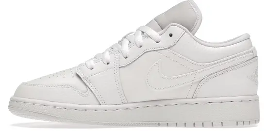 Quick Fit Jordan 1 Low Triple White (GS)