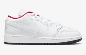 night walk Jordan 1 Low White Red Black (GS)