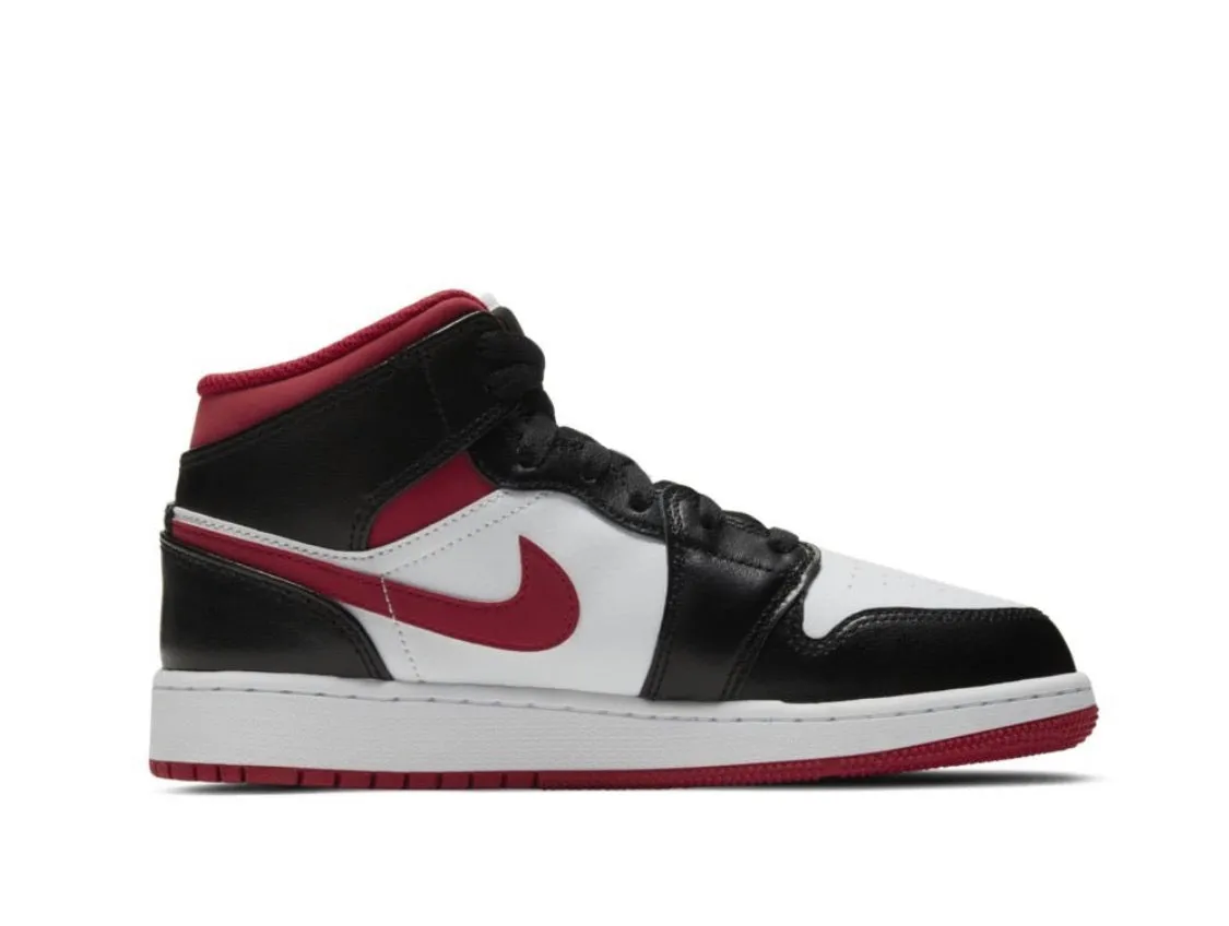 synthetic leather Jordan 1 Mid Gym Red Black White (GS)