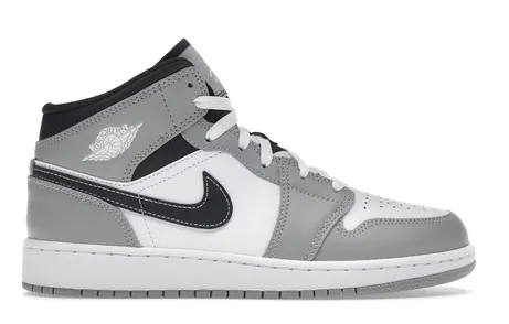Jordan 1 Mid Light Smoke Grey Anthracite (GS) Lace Up Sturdy Build