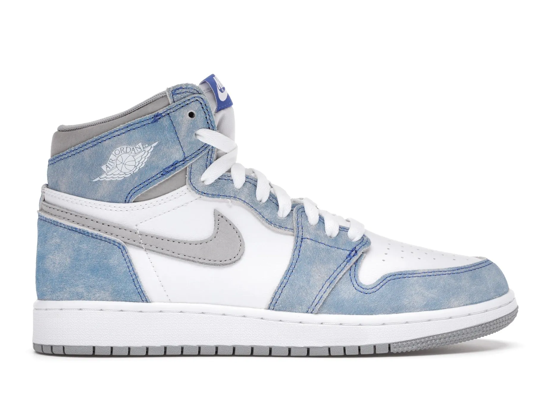 Jordan 1 Retro High Hyper Royal Smoke Grey (GS) Spanish Bold Global Fit