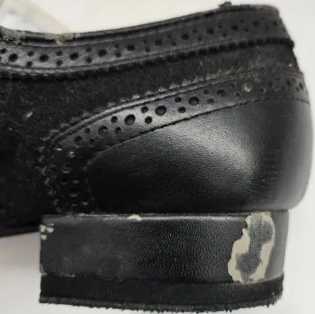 Jordan -- Men's Standard Ballroom Oxford -- Black Leather/Suede Water Edge Street Fit