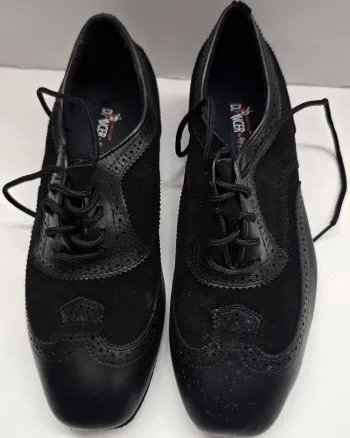 Jordan -- Men's Standard Ballroom Oxford -- Black Leather/Suede Sweat Resistant Urban Stroll Classic Chic