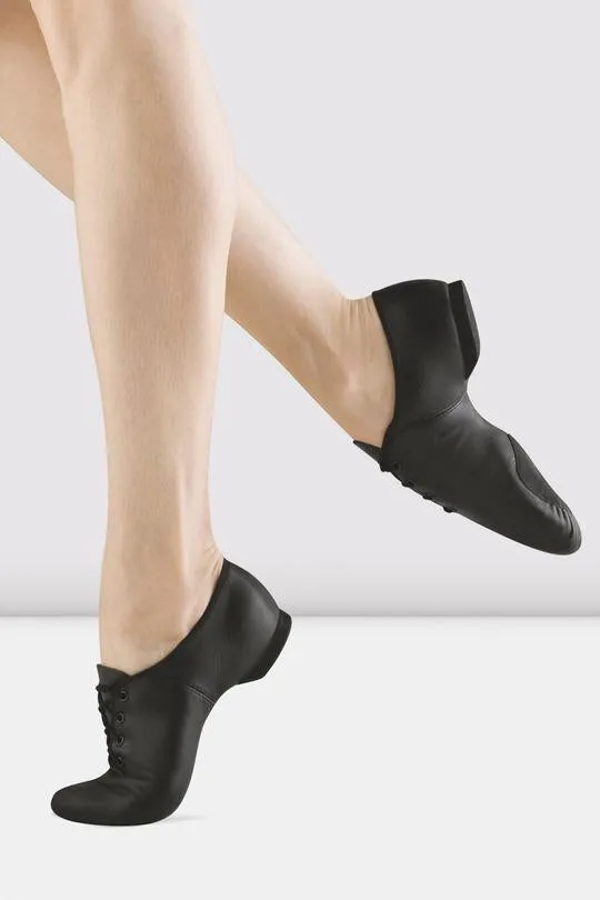 Kelly -- Split Sole Jazz Shoe, Suede Sole Patch -- Black Angel Glow
