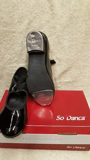 Kylie-- Children's Economy Tap Oxford -- Black Patent Young Mood