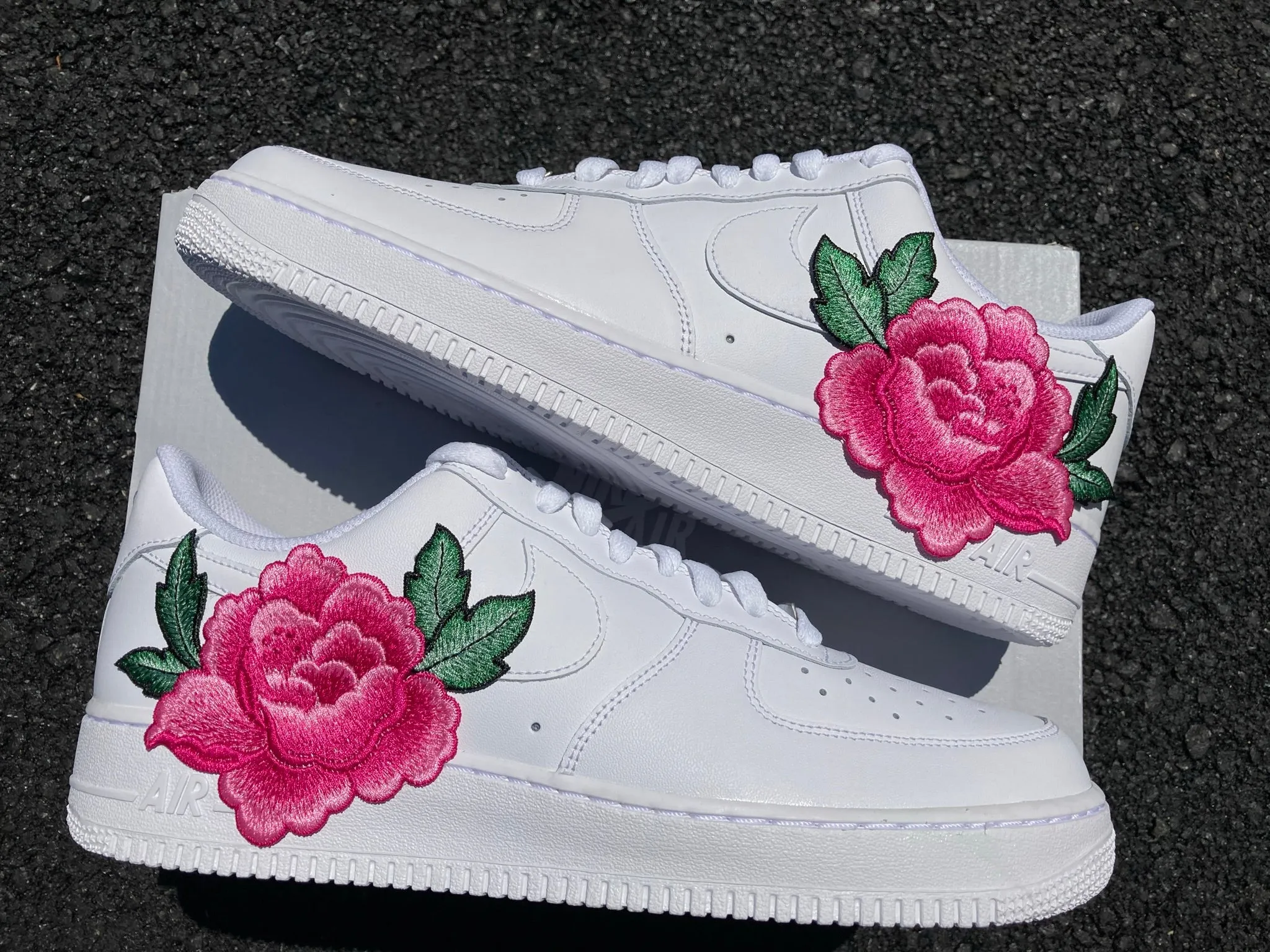 Air Force 1 07 Low 2.0 Pink Rose Flower Floral Custom Shoes All Sizes AF1 Sneakers Calm Mood