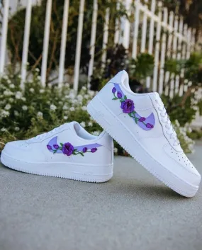 quick dry Walking Air Force 1 Custom Low Purple Small Rose Floral White Shoes Mens Women Kids AF1 Sneakers
