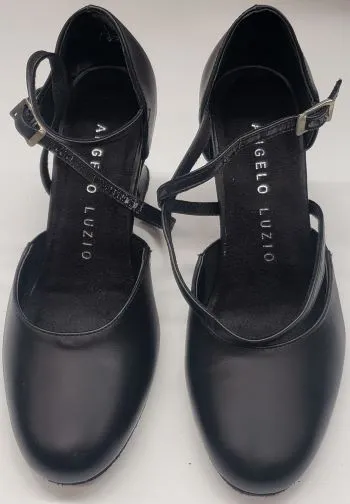 Smart Fit Shine Bright 2.5" Sarah II -- X-Strap Closed Toe Ballroom Shoe -- Black