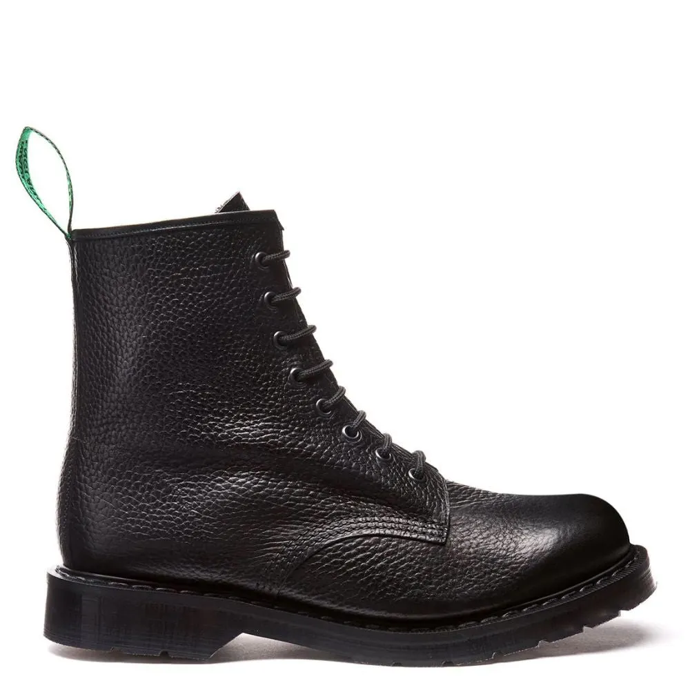 Compact Form Casual Solovair 8 Eye Derby Boot in Black Grain
