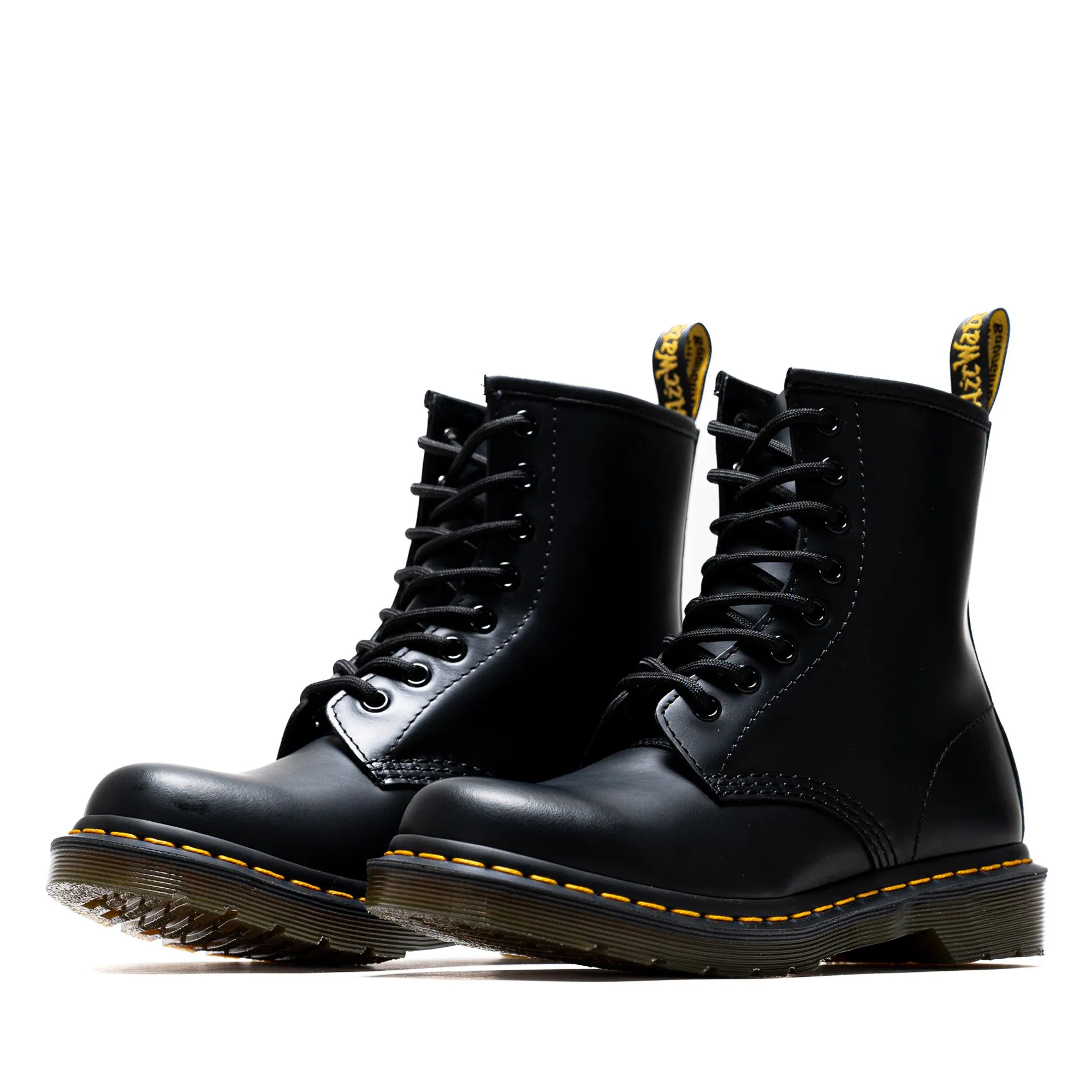 Women's Dr. Martens 1460 Smooth Leather Boot - Black Flexible Frame Rough Trail Hiker