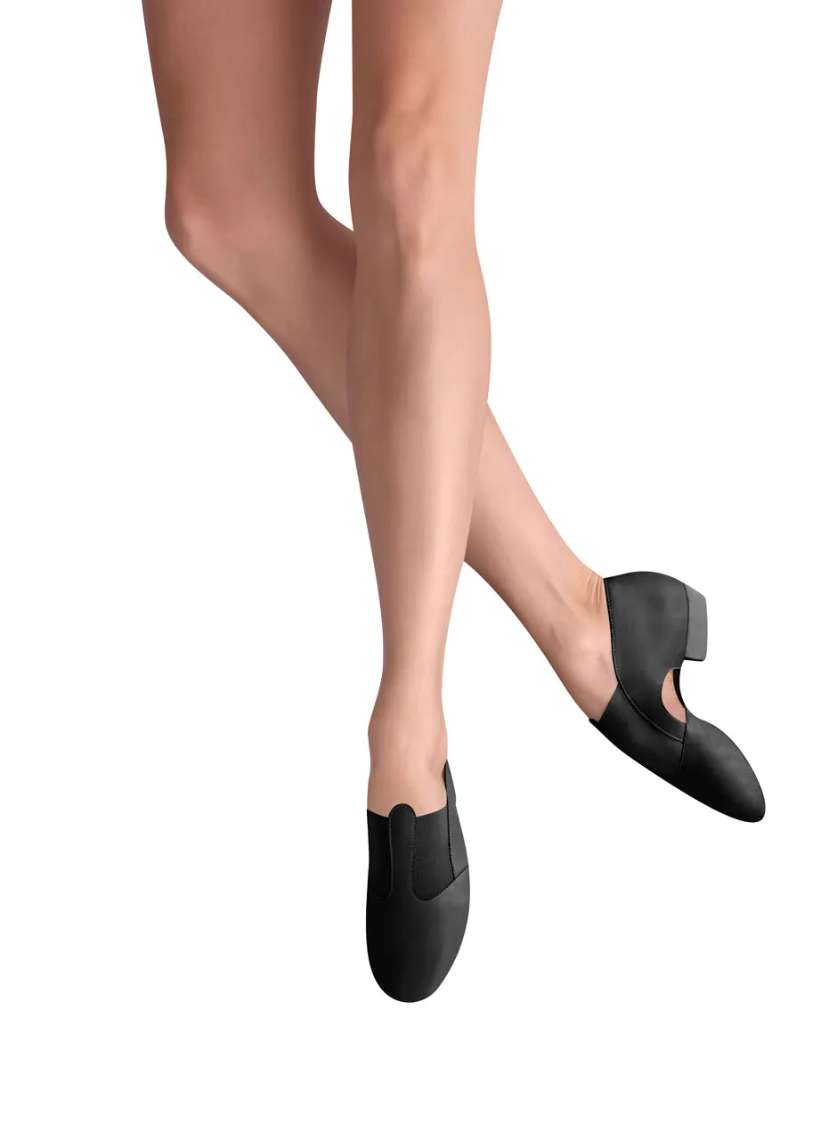 Marcea -- Women's Split Sole Jazz Sandal -- Black Dual Tone Leg Slim