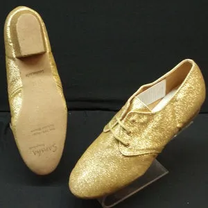 Gloss Mood Sweat Resistant Gym Workout Cabaret -- Performance Salsa Shoe -- Gold Glitter