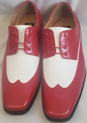 Meir -- Men's Dress Oxford -- Red/White Posture aid